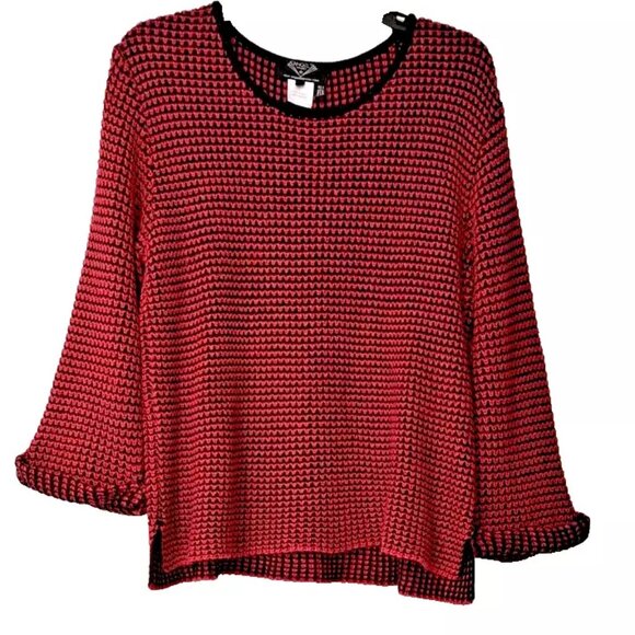 SALE Angel Apparel Black And Fushia Sweater M EUC - Picture 1 of 4